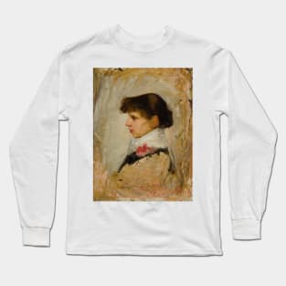 Head of a Model by John William Waterhouse Long Sleeve T-Shirt